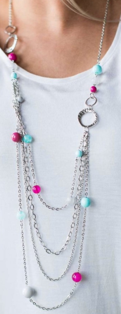 "Rainbow Radiance"-Multi Colored Bead Necklace Set